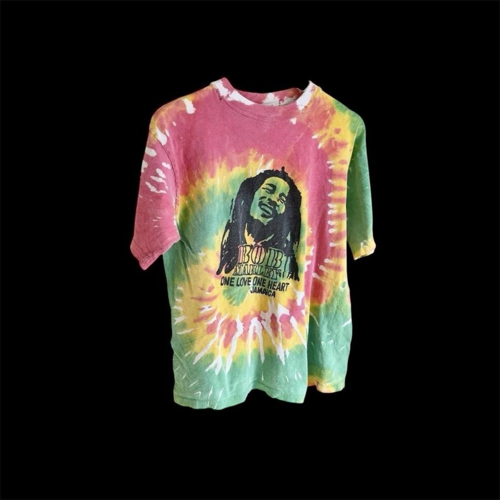 Bob Marley Vintage Tshirt Sz Large Tye Dye Distressed